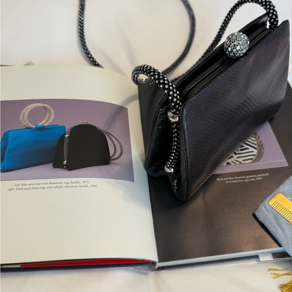 Judith Leiber exotic leather Crystal Rope Strap bag